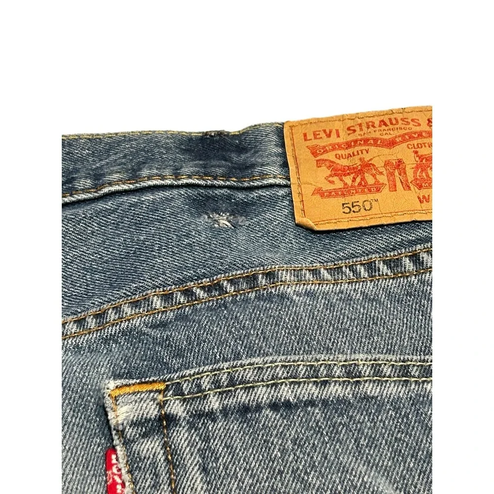 Levis Jeans Mens Size 40x30 Blue Denim Medium Wash 550 Relaxed Fit 100%‎ Cotton